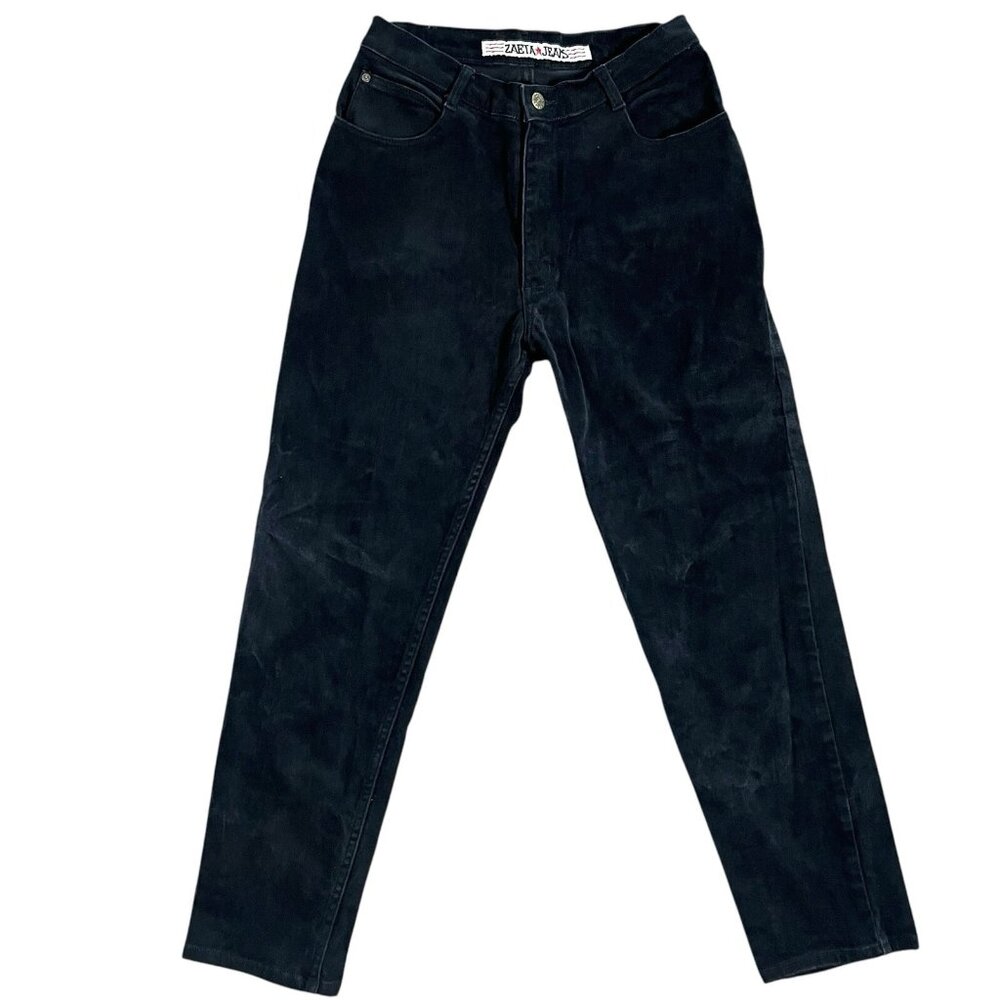 Zaeta Jeans Women Denim Pants Black Wash Faded 100% Cotton 28” Inseam Size 11